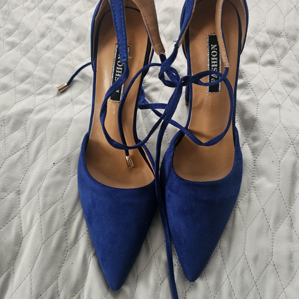 Blue Suede Women's Heels